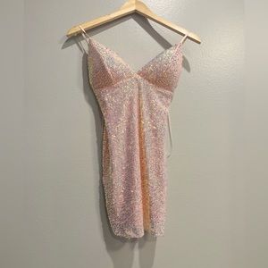 Shine Sequin Mini Dress - Blush
Size: XS